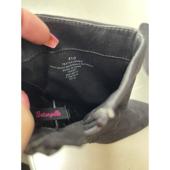 Betseyville Womens Black Faux Leather Stiletto Heel Ankle Boots Side Zipper 8.5 - Picture 4 of 8